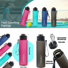 800ml Spirit Motivational Sports Water Bottle with Time Marker Leak-Proof BPA-Free Fitness Drinking Cup Portable Gym Outdoor Hydration Bottle for Running Travel and Daily Use