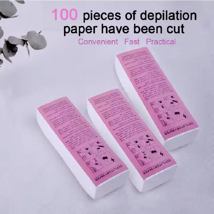 BP Non Woven Fabric Hair Removal Wax Strips 100pcs Disposable Depilatory Waxing Paper Strips for Body Hair Removal Salon Quality Waxing Paper for Legs Arms Underarms Bikini Home Use
