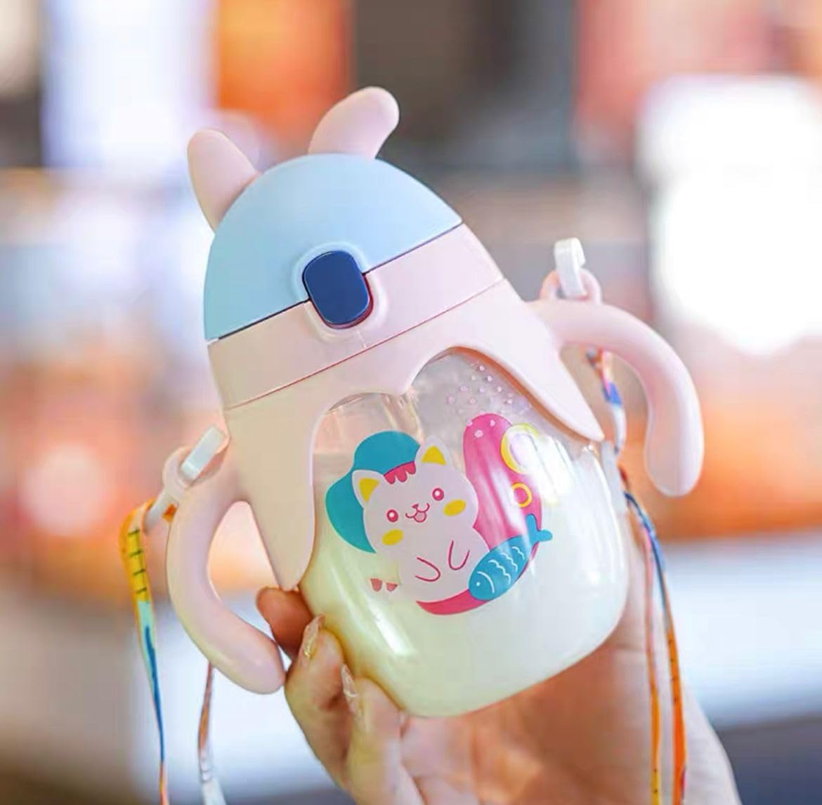 Kids Water Cup for School, Special Anti-Fall Straw, anti-choke water bottle, Kindergarten Water Bottle, Cute milk Cup, milk bottle for kids for Boys and Girls - 350ml