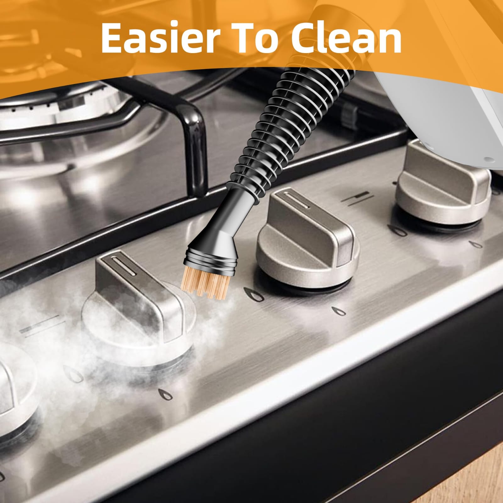 1350W Handheld Steam Cleaner High Pressure 3 Bar Multi-Surface Steam Cleaning Machine with 15-Piece Accessories and 18.6 fl oz Tank for Floors Cars Upholstery Kitchen Bathroom Deep Sanitizing Home Use
