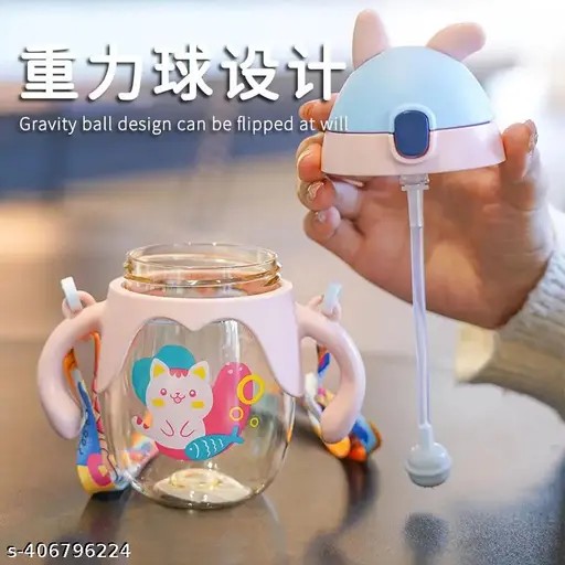 Kids Water Cup for School, Special Anti-Fall Straw, anti-choke water bottle, Kindergarten Water Bottle, Cute milk Cup, milk bottle for kids for Boys and Girls - 350ml