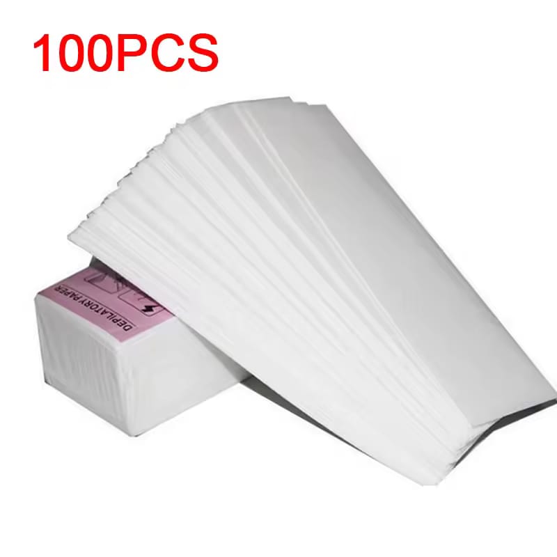 BP Non Woven Fabric Hair Removal Wax Strips 100pcs Disposable Depilatory Waxing Paper Strips for Body Hair Removal Salon Quality Waxing Paper for Legs Arms Underarms Bikini Home Use