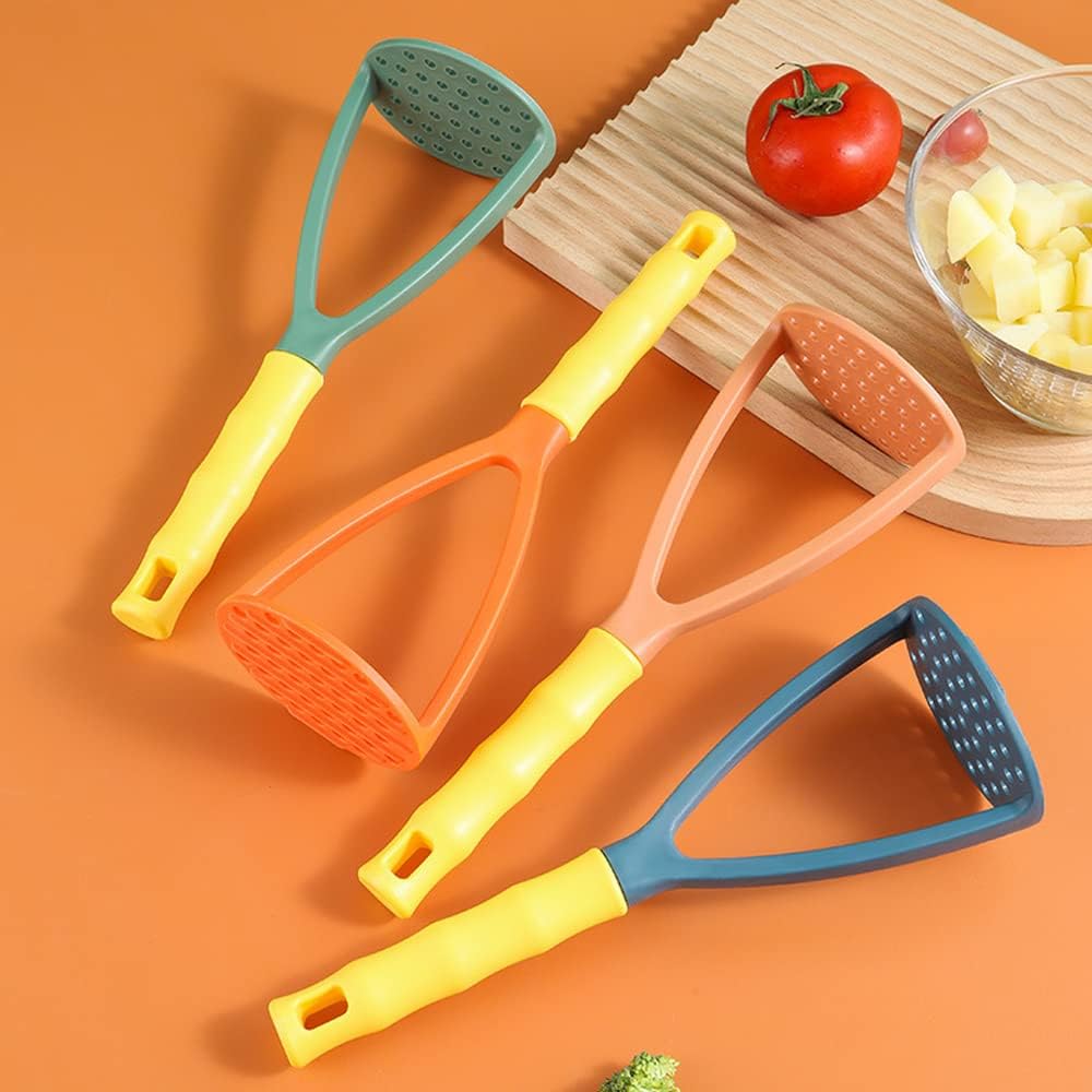 OHOLA 11.2 Inch Potato Masher Plastic Colorful Handheld Food Masher Kitchen Tool for Mashed Potatoes Avocado Beans Guacamole Fruits and Vegetables Random Color Durable Cooking Utensil for Home Kitchen