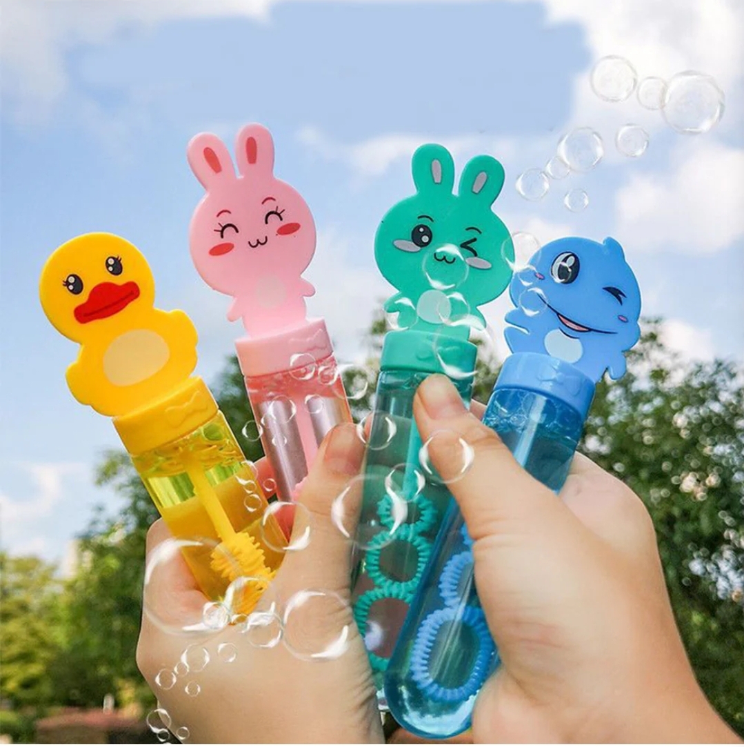 Kids Cartoon Mini Bubble Wand Toy Multi-Color Children’s Soap Bubble Stick Tube Blower Outdoor Fun Party Play Bubble Maker Safe Lightweight Portable Bubble Toy for Kids Entertainment and Outdoor Activ