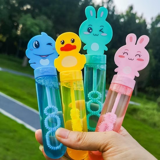 Kids Cartoon Mini Bubble Wand Toy Multi-Color Children’s Soap Bubble Stick Tube Blower Outdoor Fun Party Play Bubble Maker Safe Lightweight Portable Bubble Toy for Kids Entertainment and Outdoor Activ