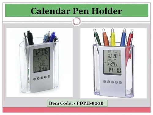Digital LCD Pen Pencil Holder Desk Organizer with Calendar Timer Clock Thermometer Multifunction Office Stationery Storage Organizer Gift Set for Desktop Bedroom and Promotional Branding Use