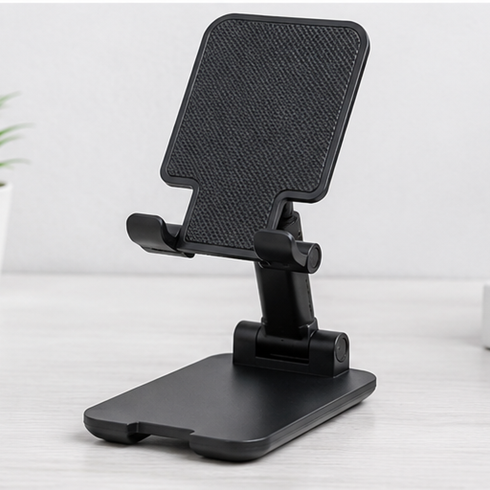 Aldeepo AD-MS172 Foldable Adjustable Desktop Phone Stand – Portable Wood-Grain Base Mobile Phone Holder for Desk, Office, Home & Video Viewing