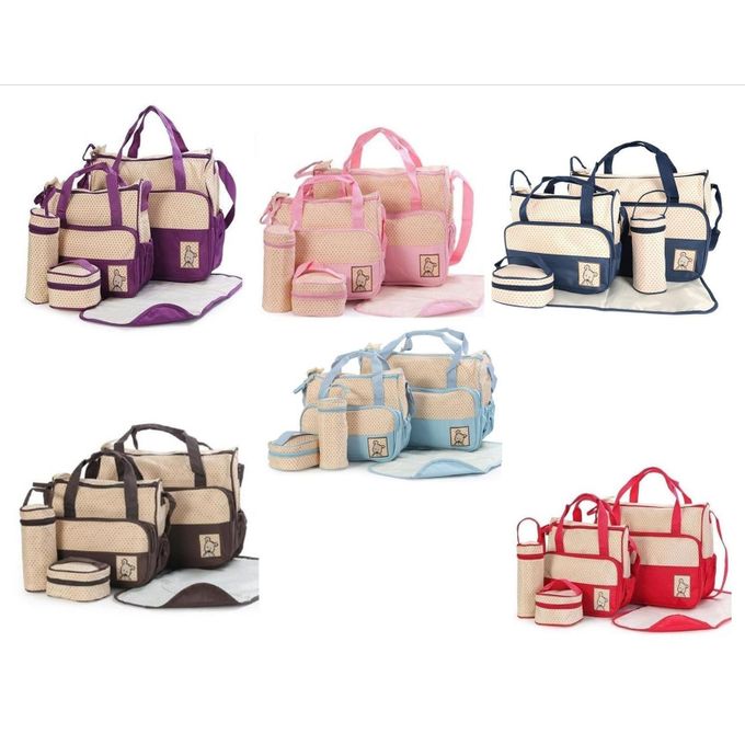 5-in-1 Waterproof Microfiber Baby Diaper Bag Set -