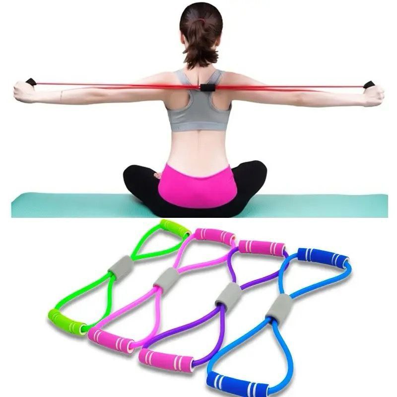 Resistance Bands with Foam Sport At Home Yoga Fitness Accessories Rubber Pull Rope Training and Exercise Gym Equipment for Women and Men, strength training and full body workout kit