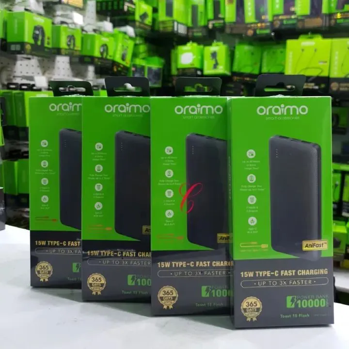 Oraimo Power Bank  30000mAh 27000mAh 10000mAh 15W Fast Charging Type-C Port Portable External Battery for Smartphones Smart Phones Tablets Laptops & Accessories Multi-Layer Protection Slim  PowerBank