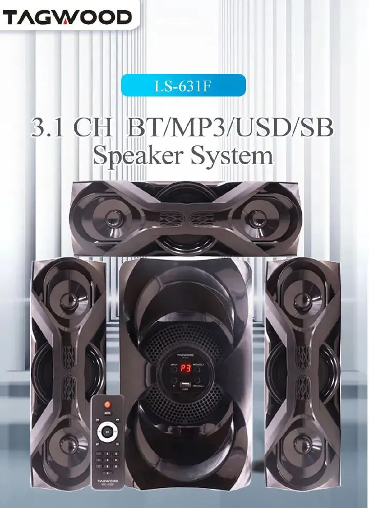 Tagwood 631F 3.1CH Woofer Subwoofer Bluetooth Cinema Home theater System Bluetooth Hi-Fi Speaker Speaker System Speaker bass speaker woofer BT/USB/SD/FM