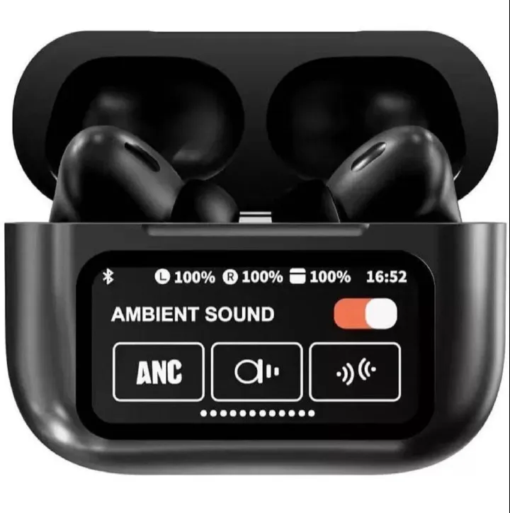Original A9 Pro LED  Touchscreen Earpods ANC/ENC Wireless Earbuds Bluetooth 5.3 Earphones App Noise-canceling Earpods Call Headphones Waterproof Sports Gaming Touch Screen Headset