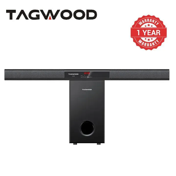 Tagwood 12000W 2.1CH Multimedia Bluetooth Woofer Speaker System Subwoofer Soundbar BT/USB/SD/FM AC/DC System Soundbar with Remote Control S2 Speaker bass Soundbar system Sound bar system