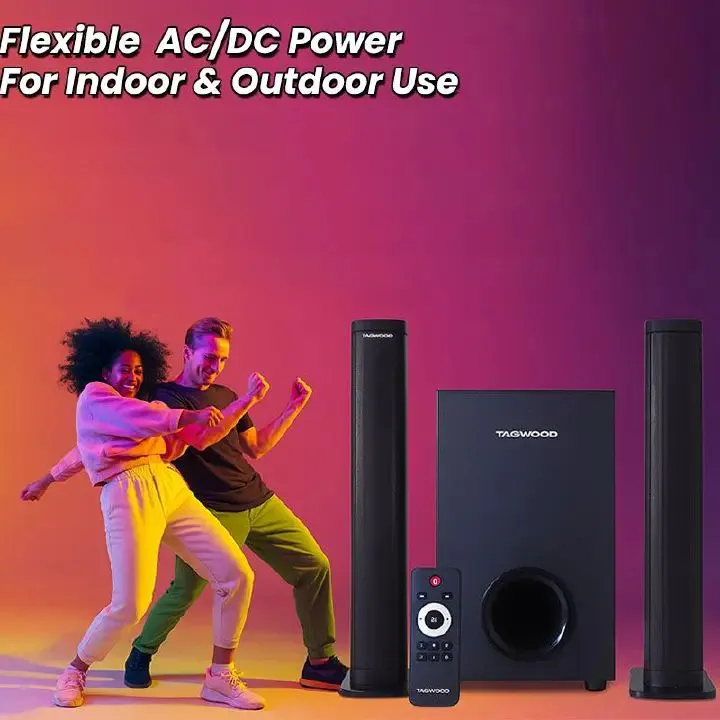 Tagwood 7500W 2.1CH Multimedia Bluetooth Woofer Speaker System Subwoofer Soundbar Sound Bar BT/USB/SD/FM Subwoofer Home Audilo System Soundbar with Remote Control S1 Speaker bass