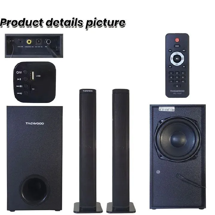 Tagwood 7500W 2.1CH Multimedia Bluetooth Woofer Speaker System Subwoofer Soundbar Sound Bar BT/USB/SD/FM Subwoofer Home Audilo System Soundbar with Remote Control S1 Speaker bass