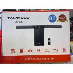 Tagwood 12000W 2.1CH Multimedia Bluetooth Woofer Speaker System Subwoofer LS-S5 Soundbar BT/USB/SD/FM AC/DC System Soundbar with Remote Control S5 Speaker bass Soundbar system Sound bar system
