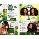 Olive Oil Hair Mousse Infused With Coconut Oil – Curl Defining & Styling Foam. Soft, Shiny & Long Lasting Hold. Moisturize, Tame Frizz, and Deliver Soft, Crunch-Free, Flexible Hold Without Flaking.