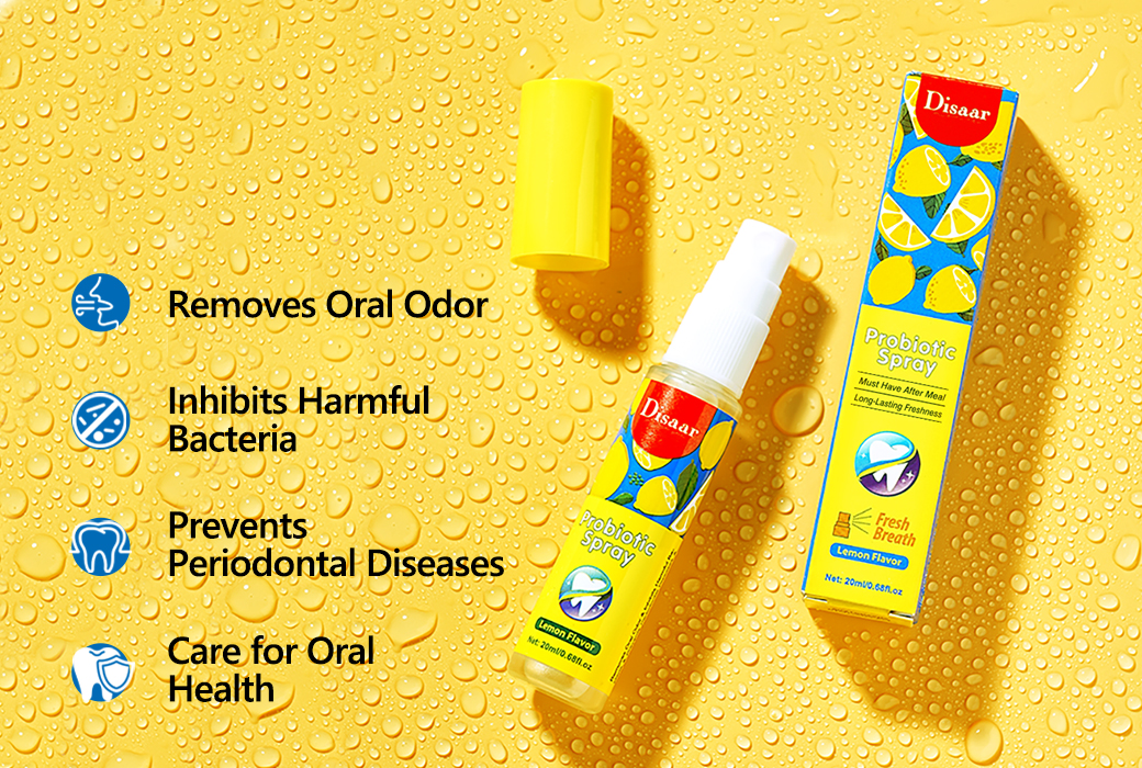Probiotic Fresh Breath Spray Distribution Pocket Oral Spray for Instant Fresh Breath & Daily Oral Care,20ML Grape,Lemon and Mint Flavours.