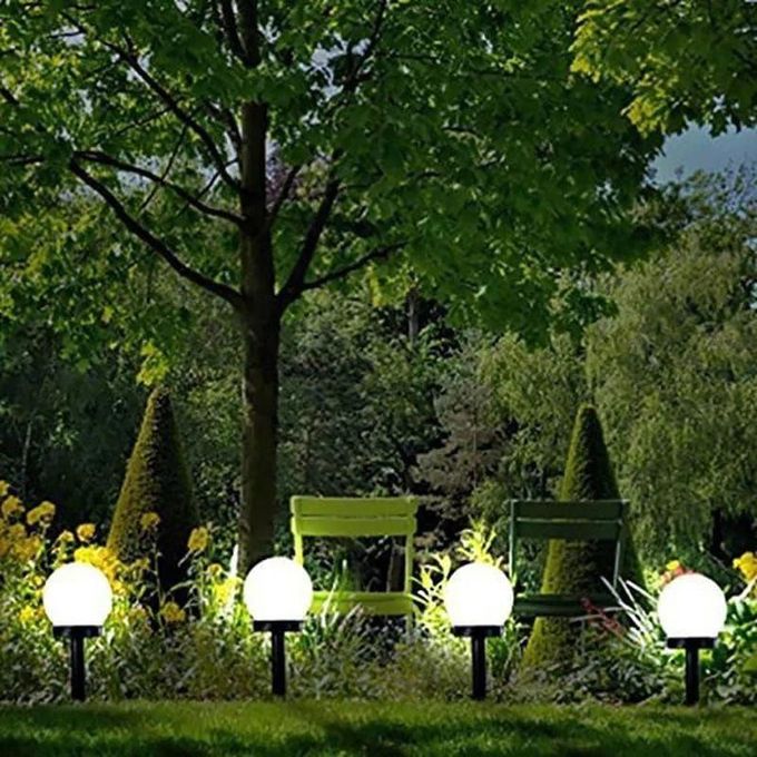 6-Piece Outdoor Solar Ball Stake Lights - Waterproof LED Globe Garden Lights - Decorative Solar Pathway Lighting for Lawn, Patio, Yard, and Walkways