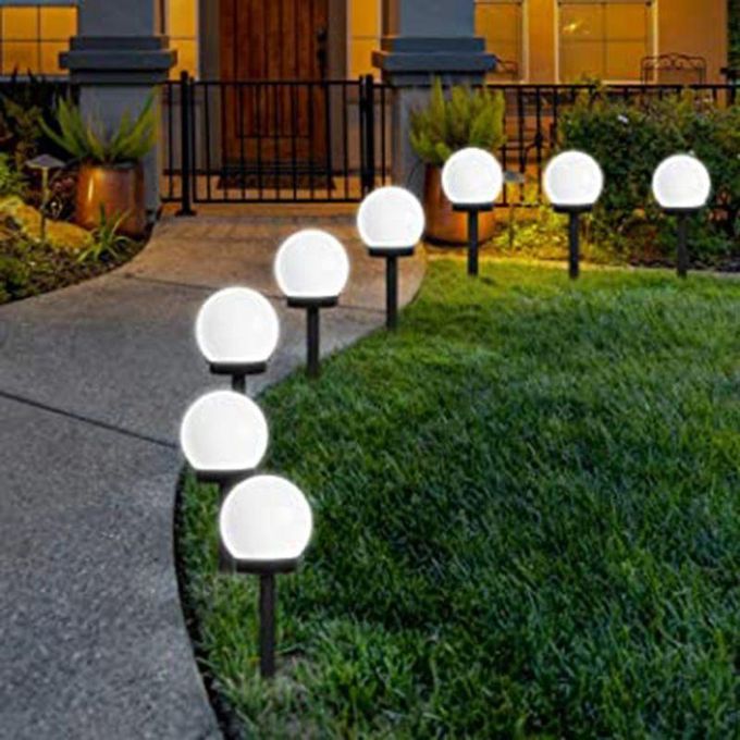 6-Piece Outdoor Solar Ball Stake Lights - Waterproof LED Globe Garden Lights - Decorative Solar Pathway Lighting for Lawn, Patio, Yard, and Walkways