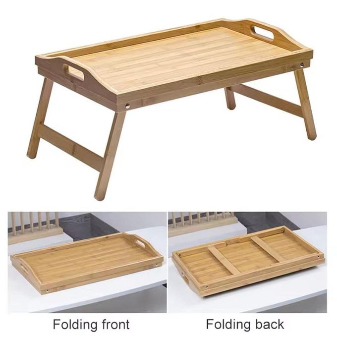 Bamboo Breakfast in Bed Tray with Foldable Legs Breakfast Tray for Sofa, Bed, Eating, Working, Used As Laptop Desk Snack
