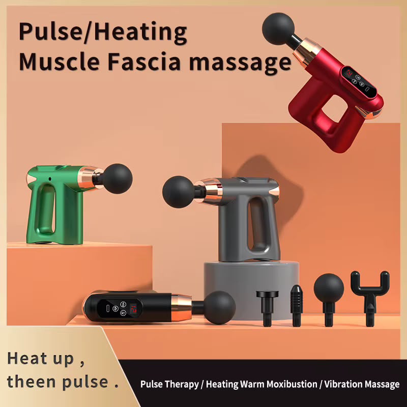 KH-740 Fascial Gun is a handheld deep-tissue percussion massager designed to relieve muscle stiffness, enhance blood flow, and accelerate post-workout recovery-4heads