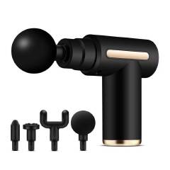 Hand held -4 heads portable mini electric fascia (massage) gun  with gold accents