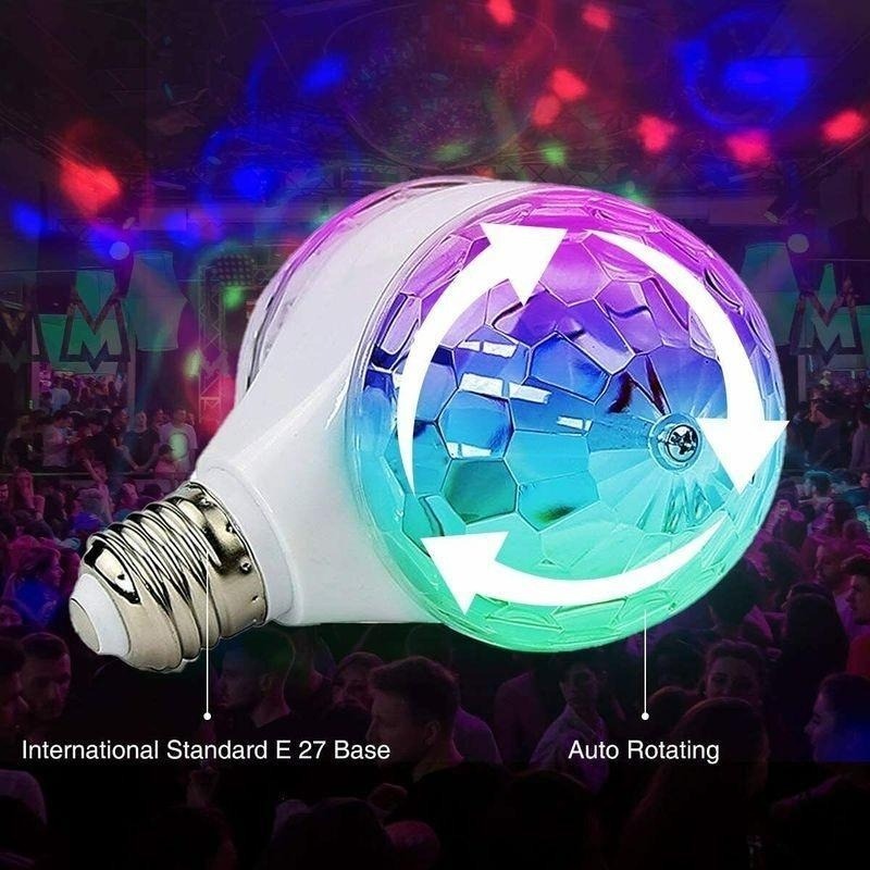 Long Life Up To 20000 Hours Ambient Light E27 6W Double-Headed LED Ball Stage RGB Light Bulb Rotating Lamp Disco Lights Suitable for Pub Lighting Christmas Birthday Party To Create Atmosphere Ambient