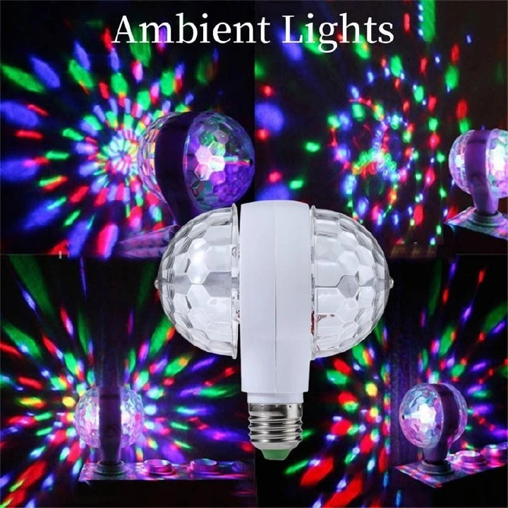Long Life Up To 20000 Hours Ambient Light E27 6W Double-Headed LED Ball Stage RGB Light Bulb Rotating Lamp Disco Lights Suitable for Pub Lighting Christmas Birthday Party To Create Atmosphere Ambient