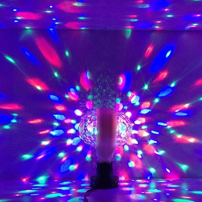 Long Life Up To 20000 Hours Ambient Light E27 6W Double-Headed LED Ball Stage RGB Light Bulb Rotating Lamp Disco Lights Suitable for Pub Lighting Christmas Birthday Party To Create Atmosphere Ambient