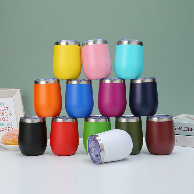 12oz Eggshell Cup Stainless Steel Thermos Bottle Portable Coffee Cups Water Bottle Travel Household Office School Drinking Tools
