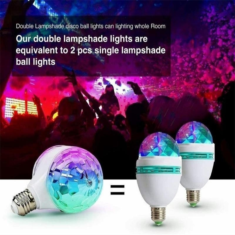 Long Life Up To 20000 Hours Ambient Light E27 6W Double-Headed LED Ball Stage RGB Light Bulb Rotating Lamp Disco Lights Suitable for Pub Lighting Christmas Birthday Party To Create Atmosphere Ambient