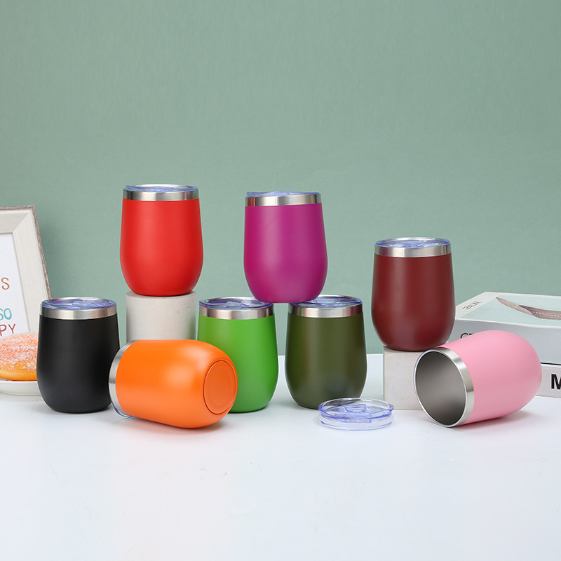 12oz Eggshell Cup Stainless Steel Thermos Bottle Portable Coffee Cups Water Bottle Travel Household Office School Drinking Tools