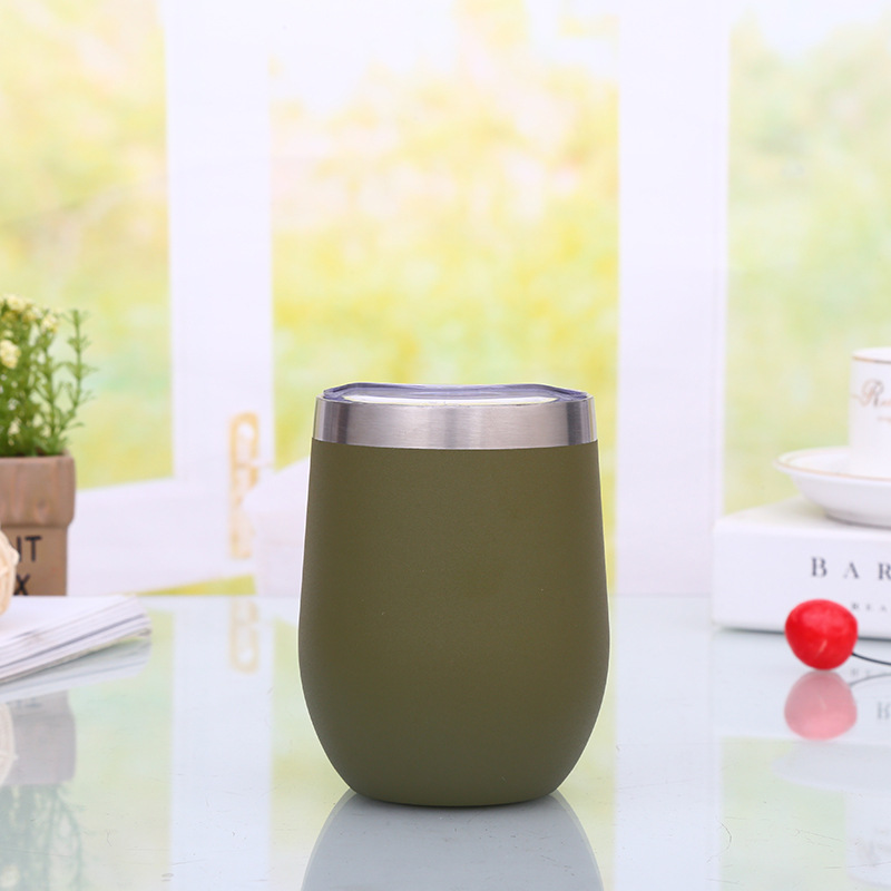 12oz Eggshell Cup Stainless Steel Thermos Bottle Portable Coffee Cups Water Bottle Travel Household Office School Drinking Tools