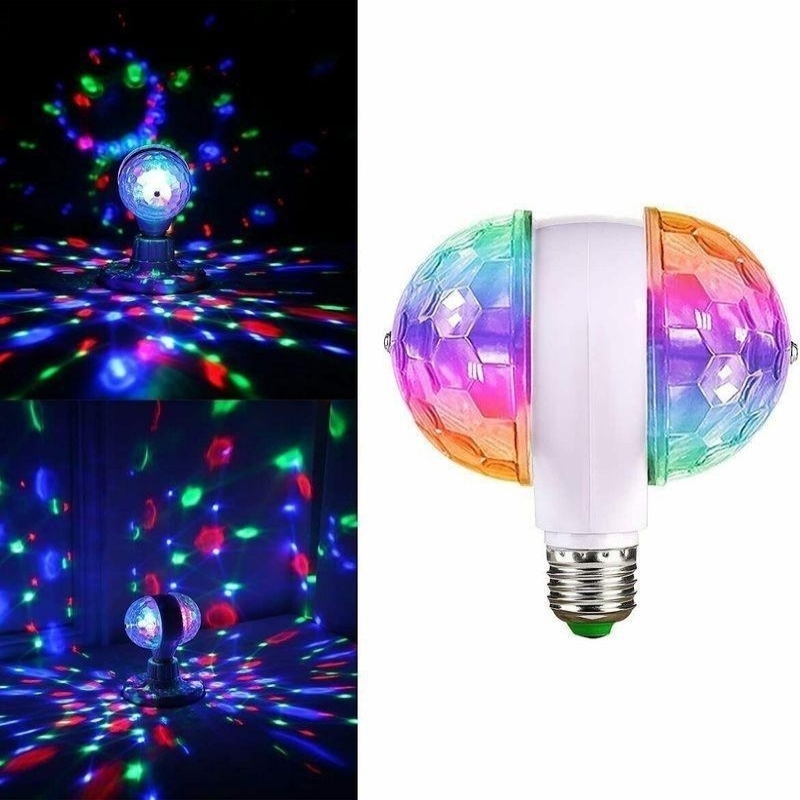 Long Life Up To 20000 Hours Ambient Light E27 6W Double-Headed LED Ball Stage RGB Light Bulb Rotating Lamp Disco Lights Suitable for Pub Lighting Christmas Birthday Party To Create Atmosphere Ambient