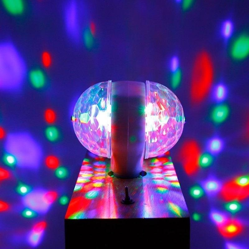 Long Life Up To 20000 Hours Ambient Light E27 6W Double-Headed LED Ball Stage RGB Light Bulb Rotating Lamp Disco Lights Suitable for Pub Lighting Christmas Birthday Party To Create Atmosphere Ambient