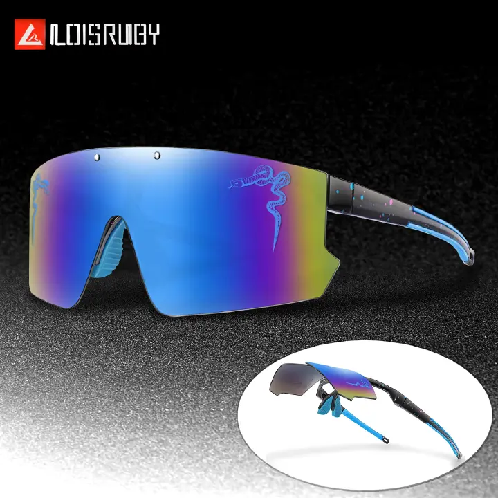Unisex Fashion Shades Windproof Sports Flip-On UV400 MTB Goggles Sunglasses for Outdoor Cycling Running Party Men and Women