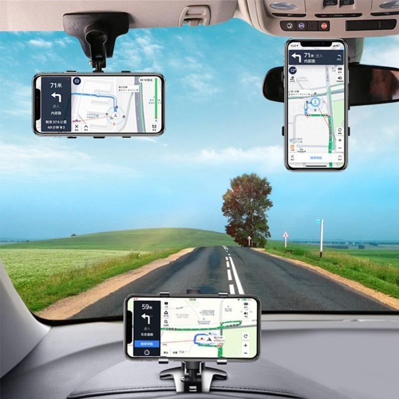 New Dashboard Car Phone Holder 360 Degree Mobile Smartphone Stands Rear View Mirror Sun Visor in Car GPS Navigation Bracket