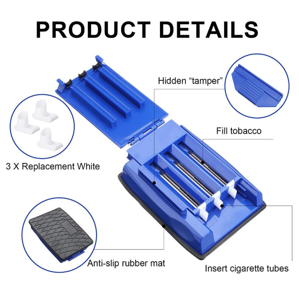 Manual three tube cigarette puller, plastic cigarette maker, multi-color creative cigarette puller, Three Tubes Manual Cigarette Roller Tube Tobacco Maker Tube Filling Machine, Rolling Tobacco