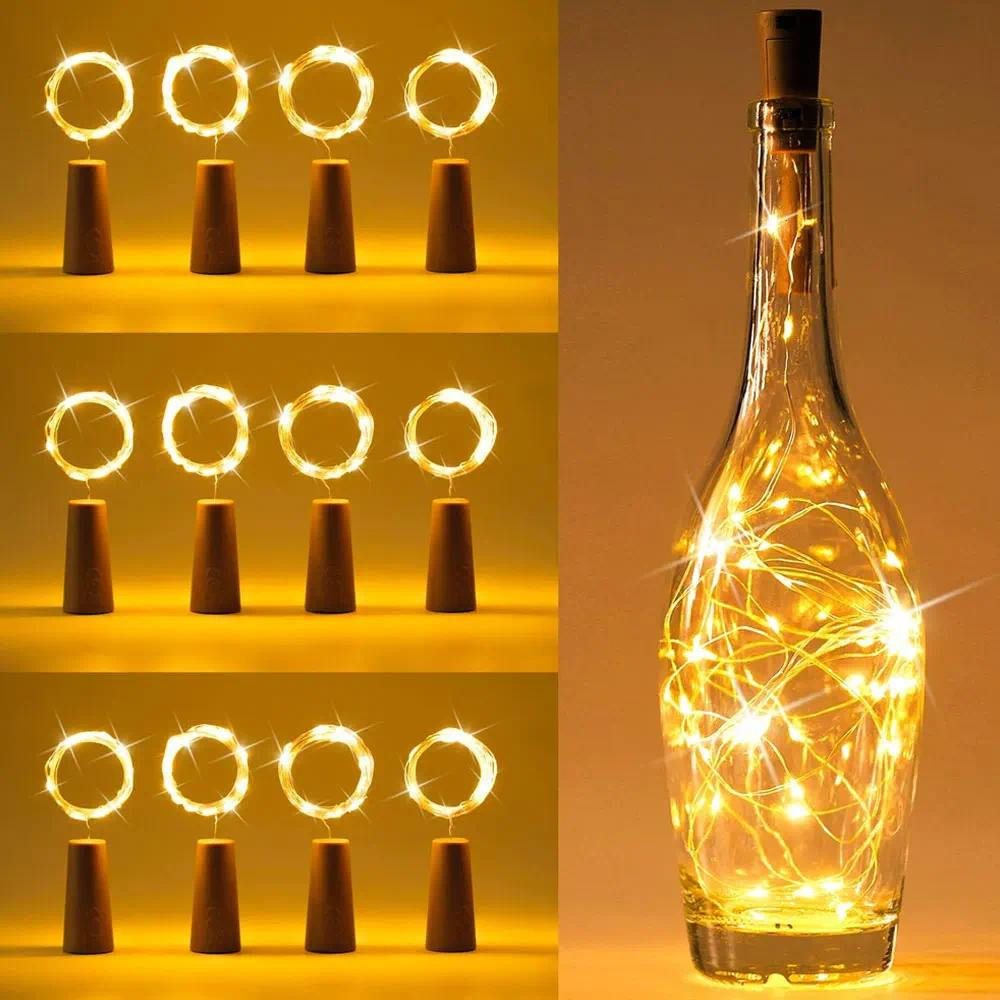 1/3/5PCS 10 Packs Wine Bottle Lights Copper Wire Fairy String Light Warm White Bottle Stopper Atmosphere Lamp for Xmas Holiday