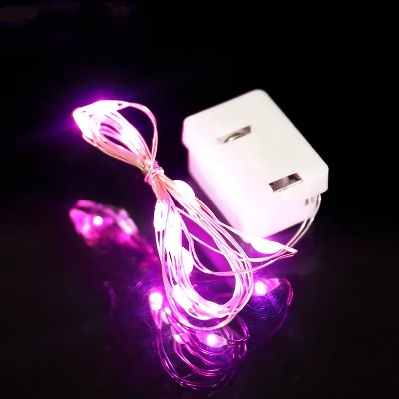 2M LED copper wire lamp Christmas light string bouquet cake atmosphere small colorful lamp Halloween battery light string button