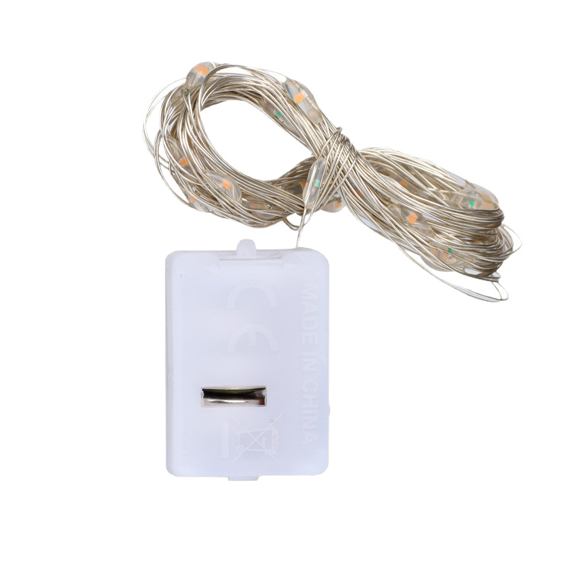 2M LED copper wire lamp Christmas light string bouquet cake atmosphere small colorful lamp Halloween battery light string button