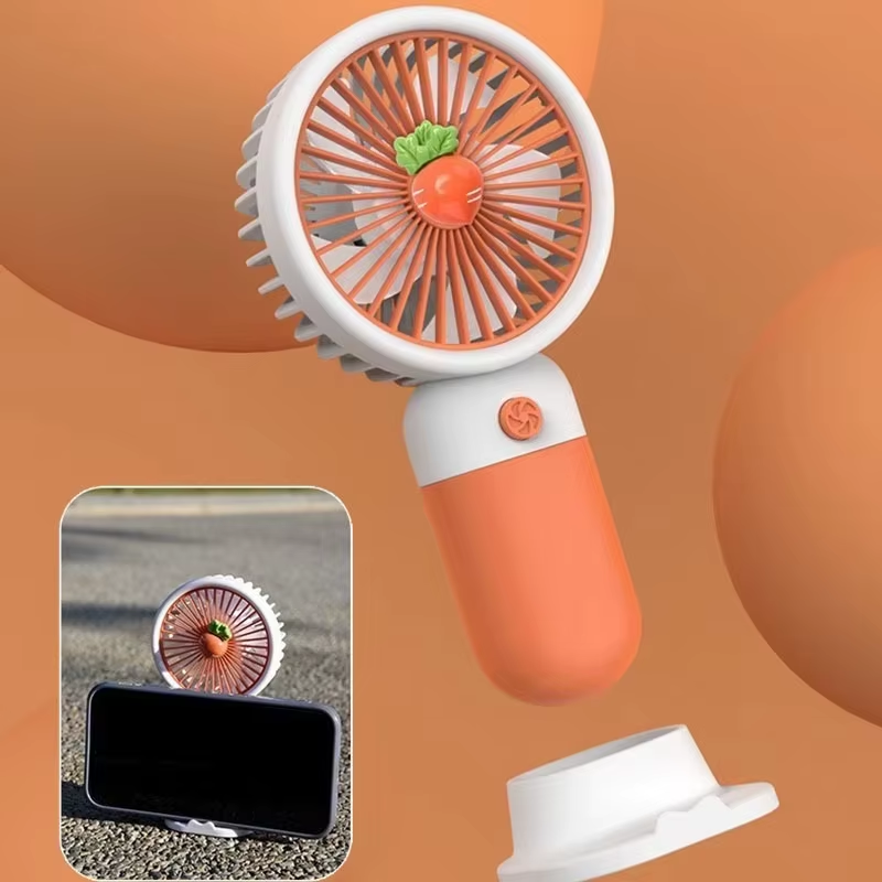 Summer Mini Fan Portable Handheld Fan Cartoon Cute Student Desktop Usb Charging Fruit Multiple Styles and Colors Fan