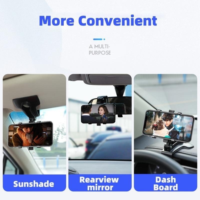 New Dashboard Car Phone Holder 360 Degree Mobile Smartphone Stands Rear View Mirror Sun Visor in Car GPS Navigation Bracket