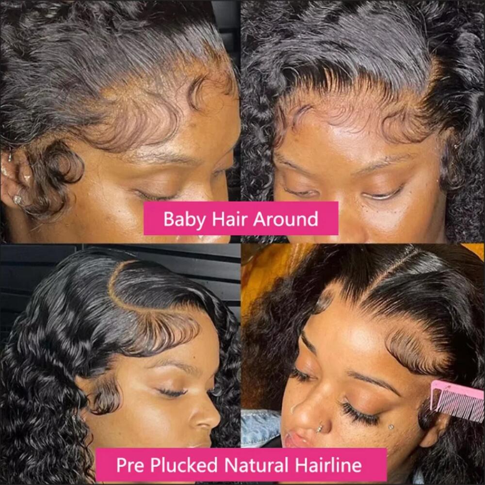 Deep Wave Bob Wig 13x4 Deep Curly Wig Human Hair 13×6 Lace Frontal Wigs 250 Density Glueless Wigs