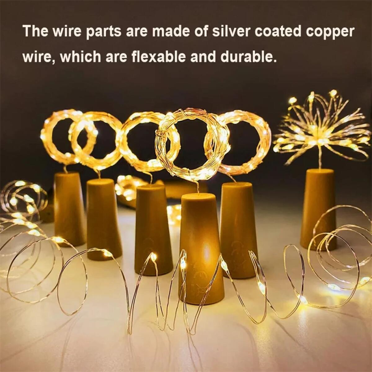 1/3/5PCS 10 Packs Wine Bottle Lights Copper Wire Fairy String Light Warm White Bottle Stopper Atmosphere Lamp for Xmas Holiday