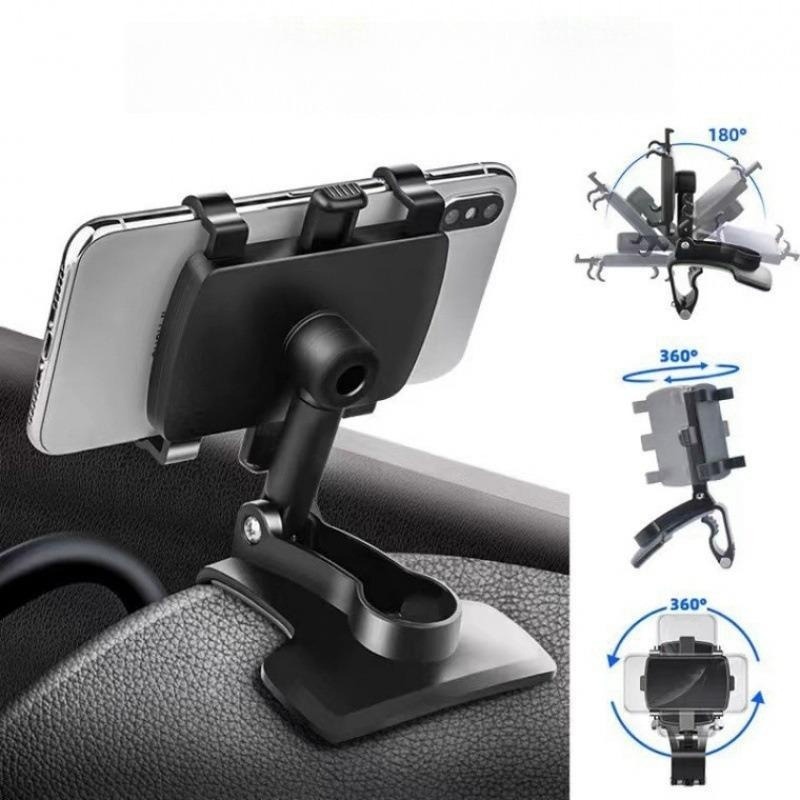New Dashboard Car Phone Holder 360 Degree Mobile Smartphone Stands Rear View Mirror Sun Visor in Car GPS Navigation Bracket
