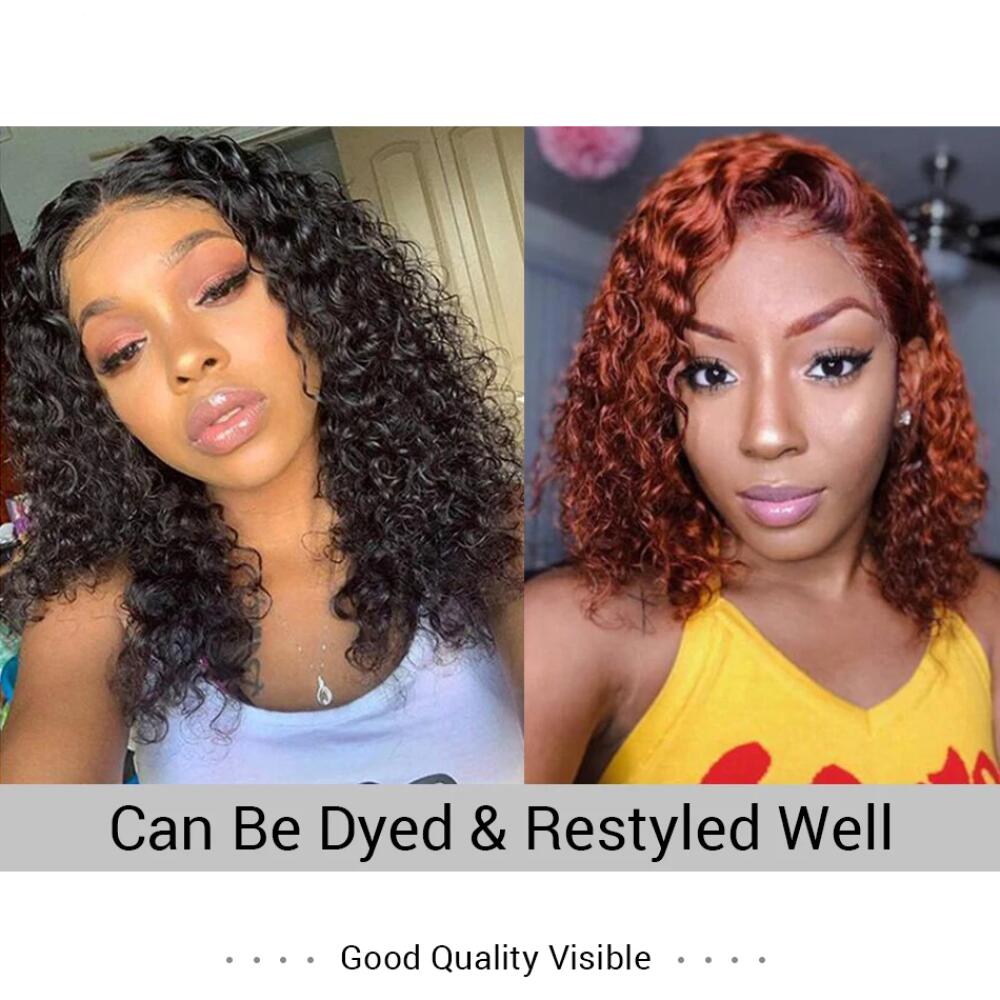 Deep Wave Bob Wig 13x4 Deep Curly Wig Human Hair 13×6 Lace Frontal Wigs 250 Density Glueless Wigs