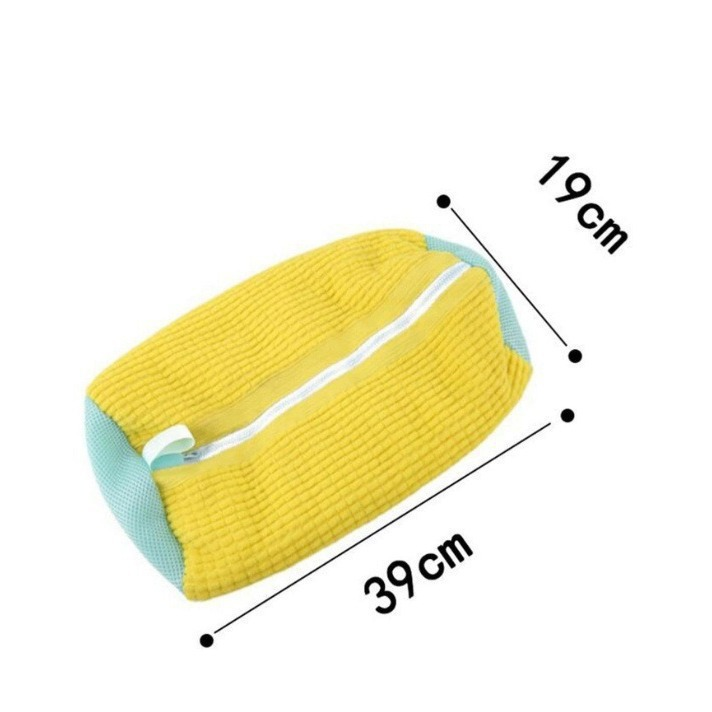 Durable Shoe Washing Machine Bag for All Shoe Types-Yellow with Blue Zipper,Ideal for Sneakers and Casual Shoes,Laundry Wash Bag