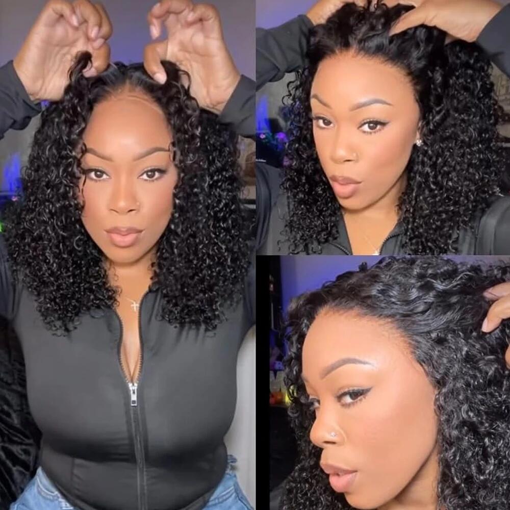 Deep Wave Bob Wig 13x4 Deep Curly Wig Human Hair 13×6 Lace Frontal Wigs 250 Density Glueless Wigs